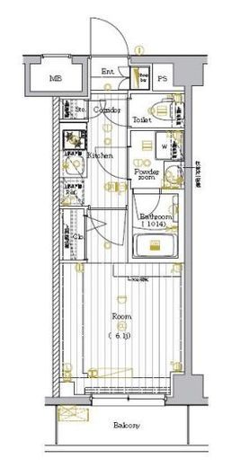 プレミアムキューブ大崎Deux 2階 間取り図