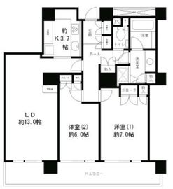 リバーポイントタワー 509 間取り図