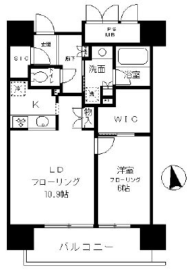 フォンテーヌ芝浦 601 間取り図
