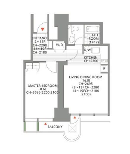 アークタワーズイースト 1502 間取り図