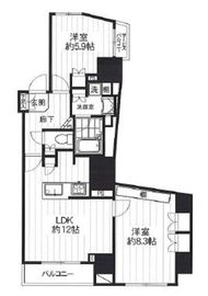 ベルドゥムール文京小石川 4階 間取り図