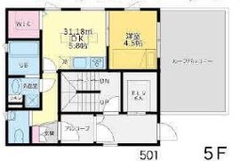 西麻布SBMマンション 501 間取り図