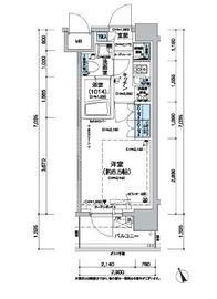 レジディア蒲田5 1209 間取り図