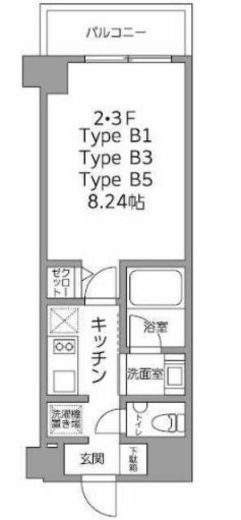 リバーテラス月島 209 間取り図