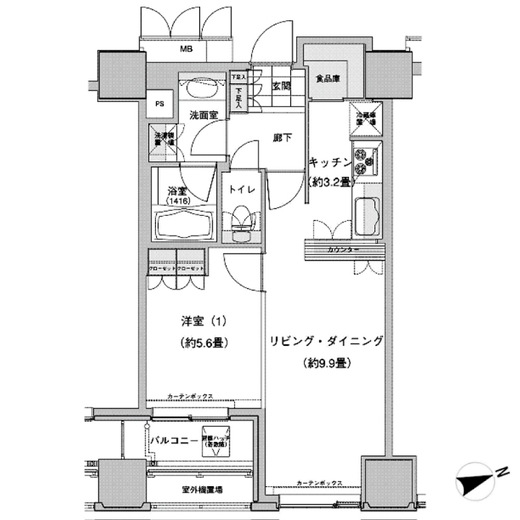 ウエストパークタワー池袋 1311 間取り図