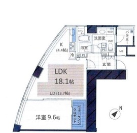 マジェスタワー六本木 2階 間取り図