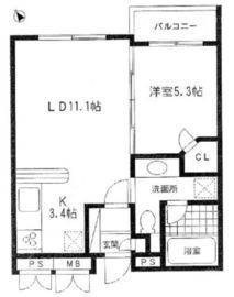 ミリアレジデンス乃木坂 208 間取り図