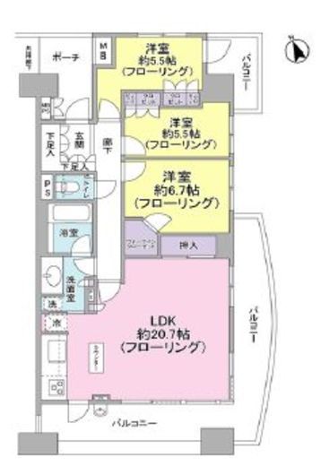 グランエスタ 13階 間取り図