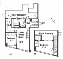 ブランズ赤坂 5階 間取り図