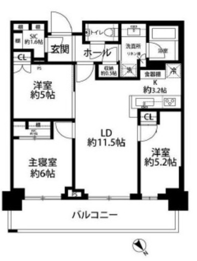 グローバルフロントタワー 19階 間取り図