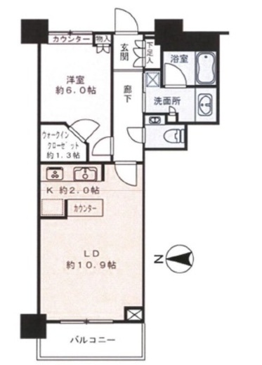 ベイクレストタワー 34階 間取り図