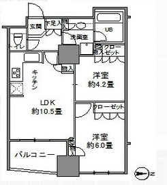 カスタリアタワー品川シーサイド 606 間取り図