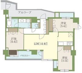 アーバンビュー本郷 4階 間取り図