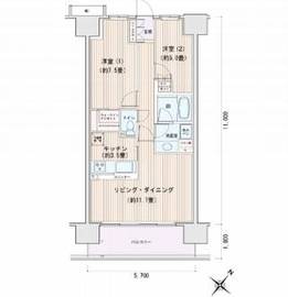 エスティメゾン豊洲レジデンス C804 間取り図