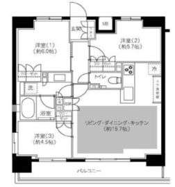 オープンレジデンシア代々木 9階 間取り図