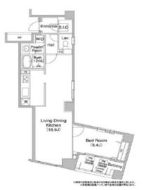 コンフォリア銀座イースト 1301 間取り図