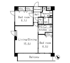 パークサイド代々木上原 101 間取り図