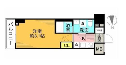 エル・グランジュテ新宿 14階 間取り図