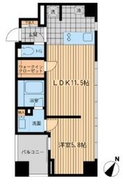 ウィルテラス勝どき 802 間取り図