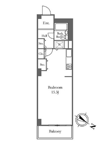 アクティ目黒駅前 1号棟 906 間取り図