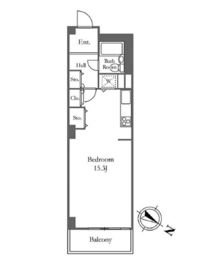 アクティ目黒駅前 1号棟 906 間取り図