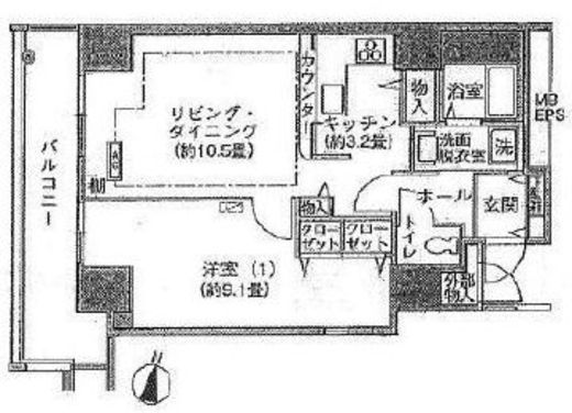 シティコート目黒 4-810 間取り図