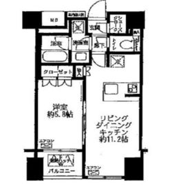 リビオ日本橋浜町パークフィール 6階 間取り図