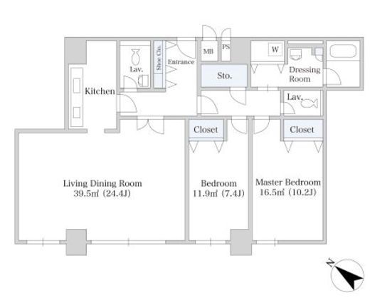 ウィスタリアハイツ一番町 905 間取り図