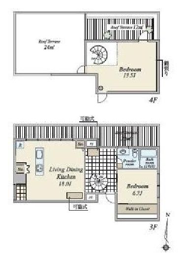 月光町アパートメント 305 間取り図