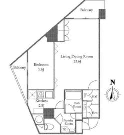 エクセレント麻布十番 2階 間取り図