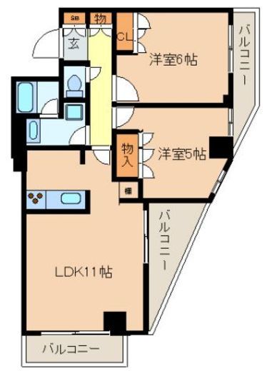 レジディア文京音羽 408 間取り図