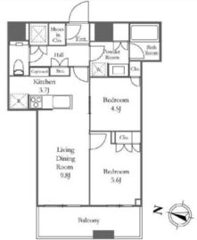 勝どきザ・タワー 22階 間取り図