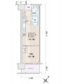 エスティメゾン豊洲レジデンス C406 間取り図