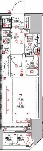 ヴァースクレイシア秋葉原イースト 8階 間取り図