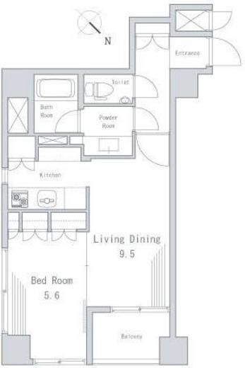 コンフォリア日本橋人形町ノース 302 間取り図