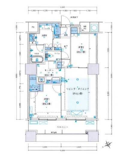 ザ・パークハウス西新宿タワー60 15階 間取り図