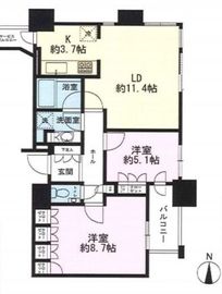 サンウッド三田パークサイドタワー 22階 間取り図