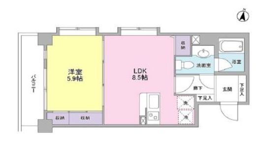 ボヌール都立大学壱番館 301 間取り図