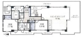 恵比寿パークテラス 6階 間取り図