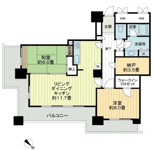 サンクォーレタワー 9階 間取り図
