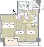 リベルテ月島 309 間取り図