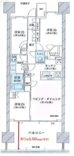 ブランズシティ品川勝島 11階 間取り図