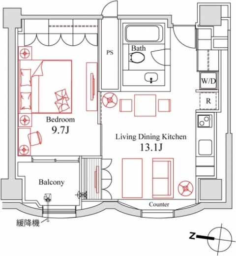 ハンドレッドステイレジデンス 701 間取り図