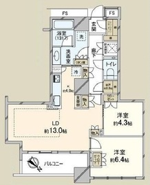 勝どきザ・タワー 33階 間取り図