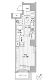 エムズサニーパレス月島 202 間取り図