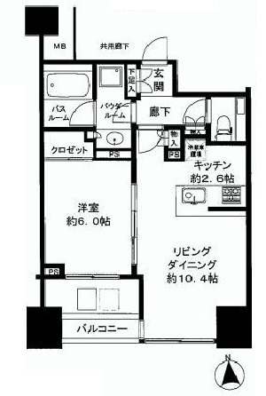シティハウス高輪ヒルトップ 4階 間取り図