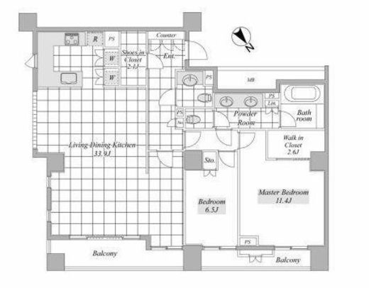パークマンション六本木 4階 間取り図