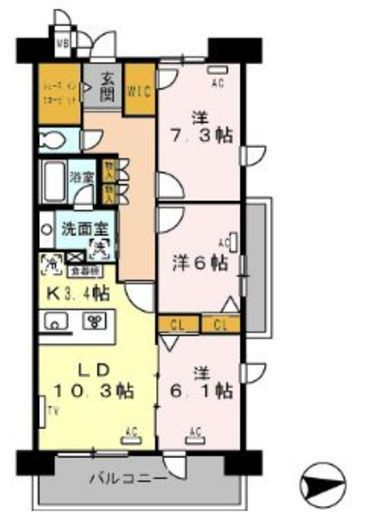 ロイヤルパークス西新井 735 間取り図