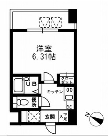 レジディア三越前 1206 間取り図