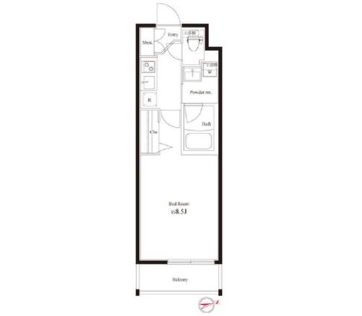 ハーモニーレジデンス新宿御苑 THE WEST 3階 間取り図